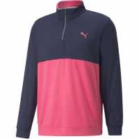 Puma Мъжки Полар С Цип Gamer Colorblock Quarter Zip Fleece Mens Морско синьо/Розово Мъжки полар