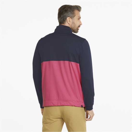 Puma Мъжки Полар С Цип Gamer Colorblock Quarter Zip Fleece Mens Морско синьо/Розово Мъжки полар