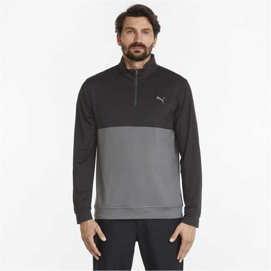 Puma Мъжки Полар С Цип Gamer Colorblock Quarter Zip Fleece Mens Черно-Тихо Sh Мъжки полар