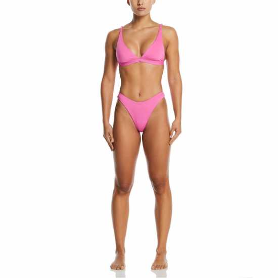 Nike Дамско Долнище На Бански Оформящо Талията Reversible High Waisted Bikini Bottoms Womens Игриво розово 