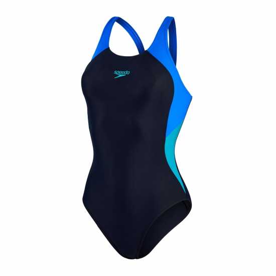 Speedo Colourblock Splice Muscleback Swimsuit Womens  Дамски бански