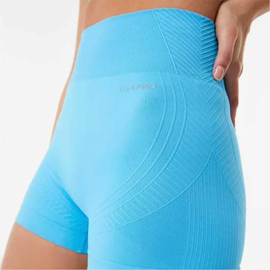 Usa Pro Seamless 3 Inch Shorts Aqua Дамски клинове за фитнес