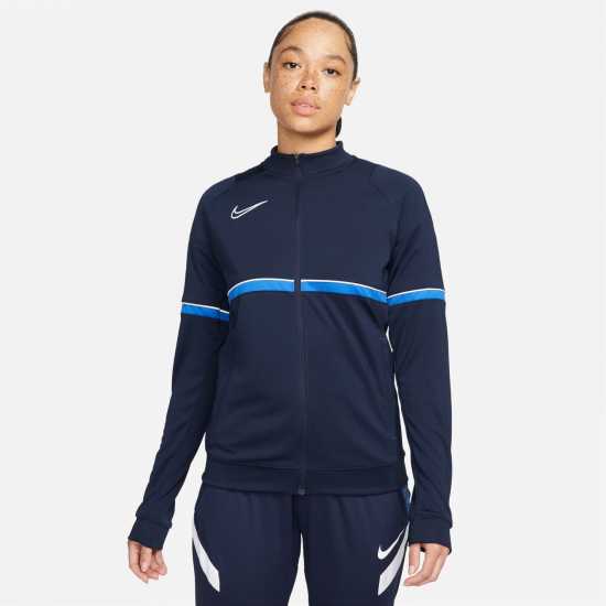 Nike Спортно Горнище Academy Track Jacket Ladies Обсидиан / Бял / Син Дамски суичъри и блузи с качулки