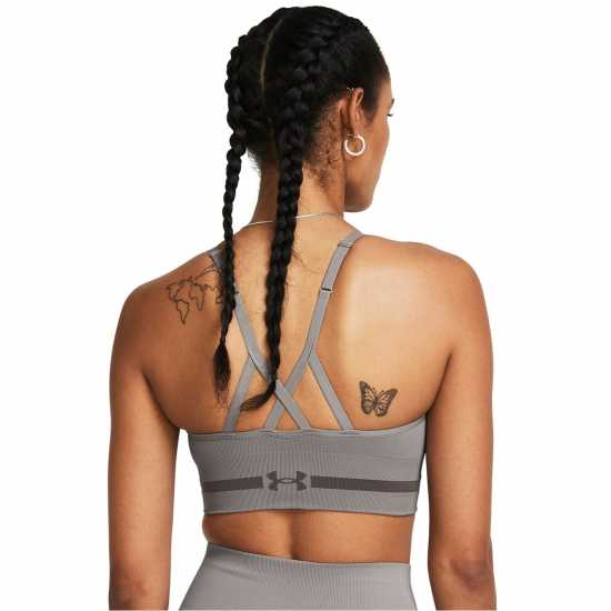 Under Armour Seamless Low Impact Longline Sports Bra Сиво 