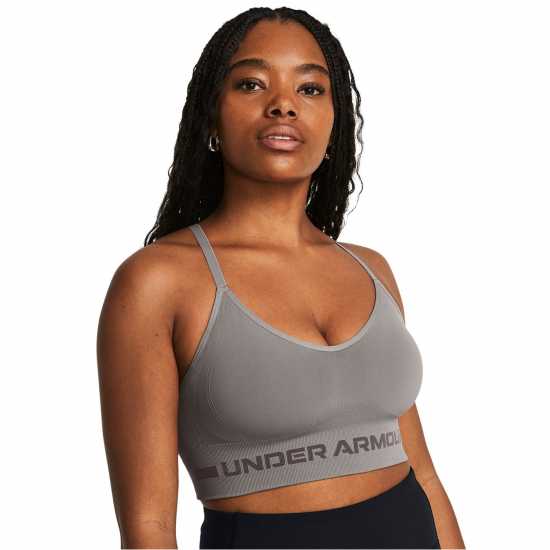 Under Armour Seamless Low Impact Longline Sports Bra Сиво 