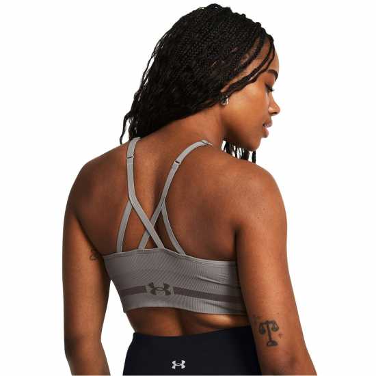 Under Armour Seamless Low Impact Longline Sports Bra Сиво 