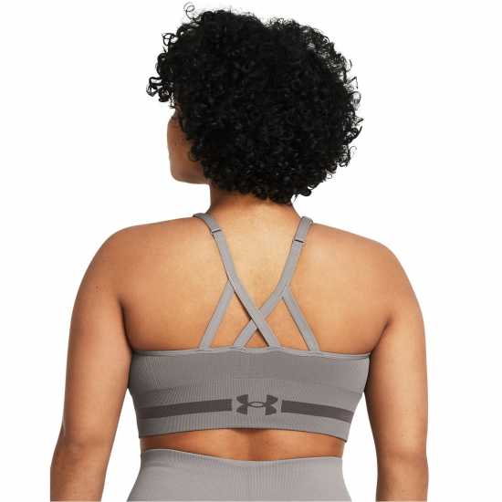 Under Armour Seamless Low Impact Longline Sports Bra Сиво 