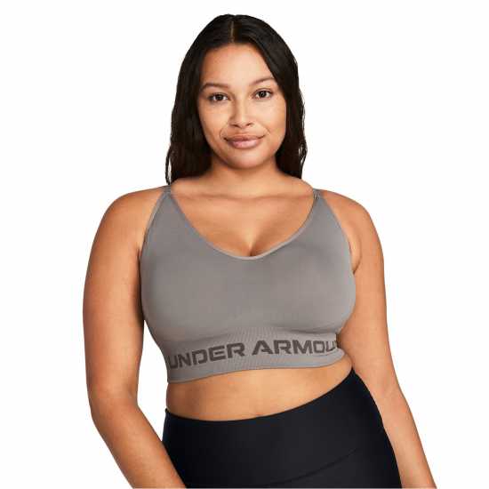 Under Armour Seamless Low Impact Longline Sports Bra Сиво 