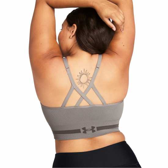 Under Armour Seamless Low Impact Longline Sports Bra Сиво 