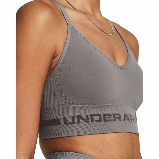 Under Armour Seamless Low Impact Longline Sports Bra Сиво 