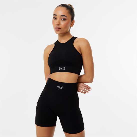 Everlast Seamless High Neck Sports Bra Womens Black Спортни сутиени