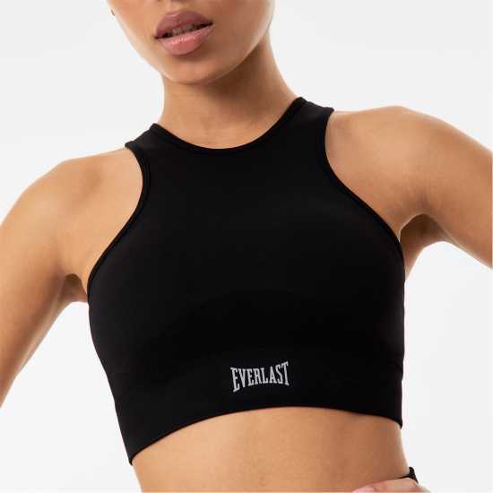 Everlast Seamless High Neck Sports Bra Womens Black Спортни сутиени