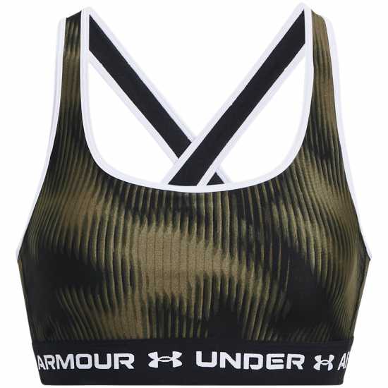 Under Armour Crossback Print Sports Bra Морско ОД Зелено Спортни сутиени