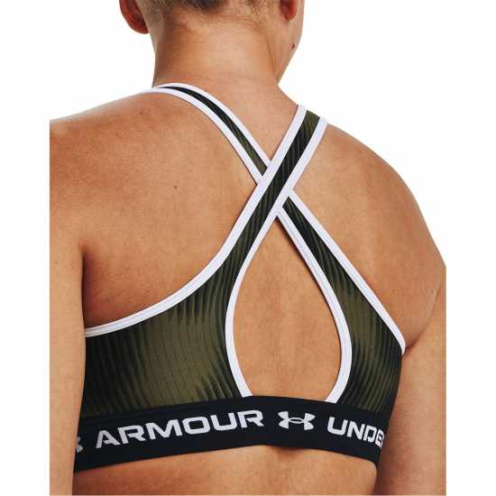 Under Armour Crossback Print Sports Bra Морско ОД Зелено Спортни сутиени