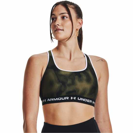 Under Armour Crossback Print Sports Bra Морско ОД Зелено Спортни сутиени