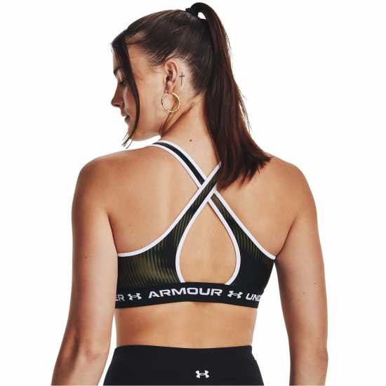 Under Armour Crossback Print Sports Bra Морско ОД Зелено Спортни сутиени