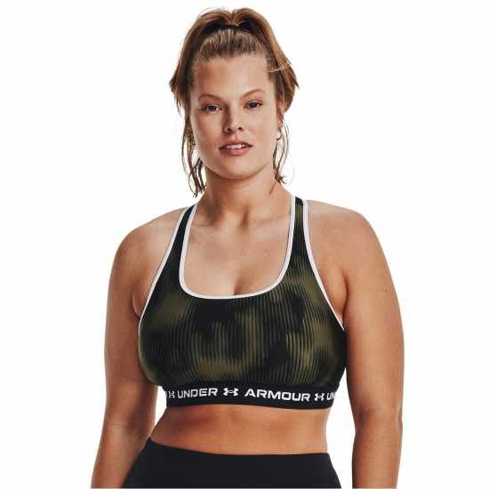 Under Armour Crossback Print Sports Bra Морско ОД Зелено Спортни сутиени