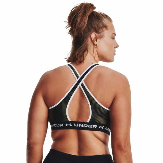 Under Armour Crossback Print Sports Bra Морско ОД Зелено Спортни сутиени