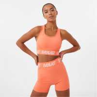 Everlast Seamless Logo Sports Bra Womens Orange Спортни сутиени