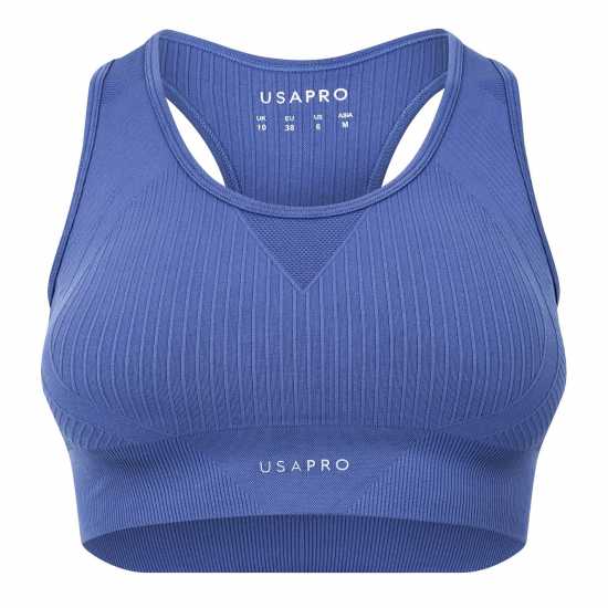 Usa Pro Crop Sports Bra Бижу Син 