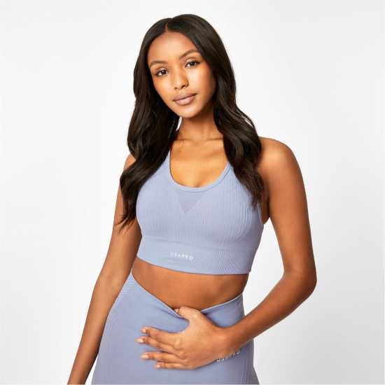 Usa Pro Seamless Wide Strapped Sports Bra Silver Bullet Спортни сутиени