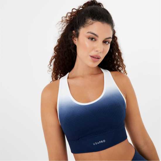 Usa Pro Ombre Sports Bra Морско синьо/Бяло 