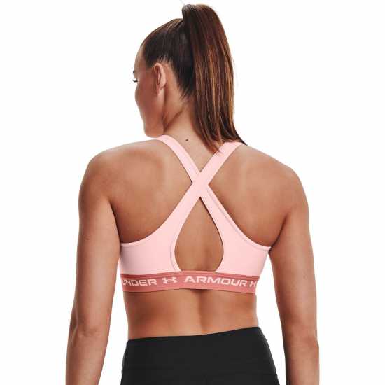 Under Armour Crossback Mid Sports Bra Pink Спортни сутиени