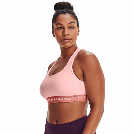 Under Armour Crossback Mid Sports Bra Pink Спортни сутиени