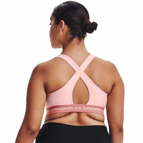 Under Armour Crossback Mid Sports Bra Pink Спортни сутиени