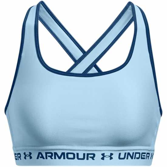 Under Armour Armour Medium Support Crossback Bra Womens Близард/Син Спортни сутиени