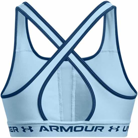 Under Armour Armour Medium Support Crossback Bra Womens Близард/Син Спортни сутиени