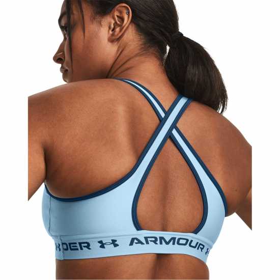 Under Armour Armour Medium Support Crossback Bra Womens Близард/Син Спортни сутиени