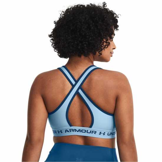 Under Armour Armour Medium Support Crossback Bra Womens Близард/Син Спортни сутиени