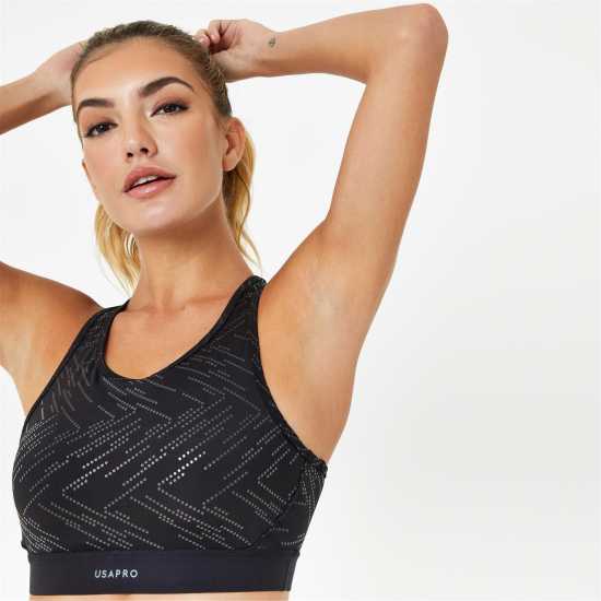 Usa Pro Core Racer Back Sports Bra Гео Глос Спортни сутиени