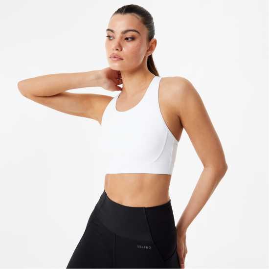 Usa Pro Core Racer Back Sports Bra Бяло Спортни сутиени