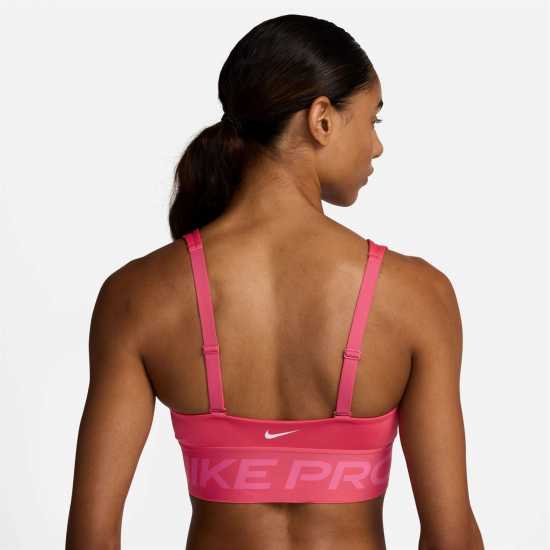 Nike Pro Indy Plunge Women'S Medium-Support Padded Sports Bra Medium Impact Womens Розово ледено Спортни сутиени