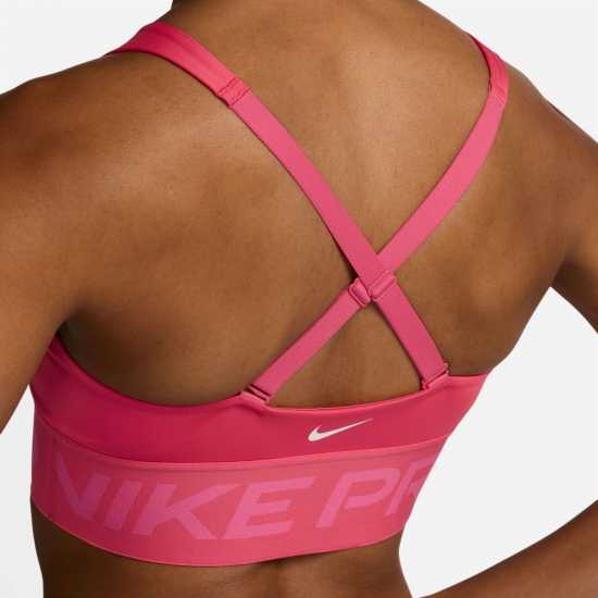 Nike Pro Indy Plunge Women'S Medium-Support Padded Sports Bra Medium Impact Womens Розово ледено Спортни сутиени