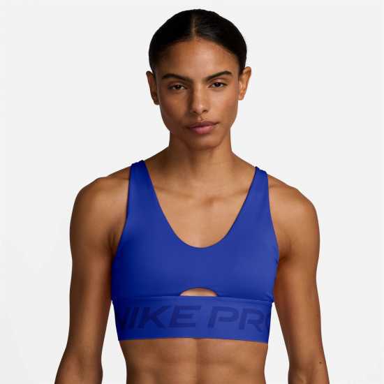 Nike Pro Indy Plunge Women'S Medium-Support Padded Sports Bra Medium Impact Womens Кралско/Бяло Спортни сутиени