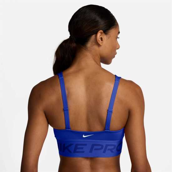 Nike Pro Indy Plunge Women'S Medium-Support Padded Sports Bra Medium Impact Womens Кралско/Бяло Спортни сутиени