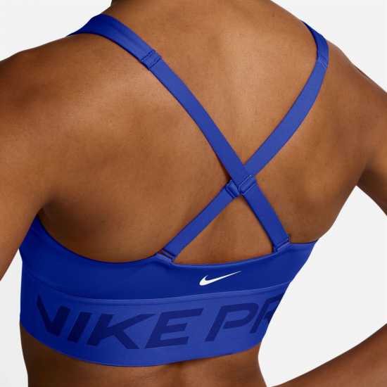 Nike Pro Indy Plunge Women'S Medium-Support Padded Sports Bra Medium Impact Womens Кралско/Бяло Спортни сутиени