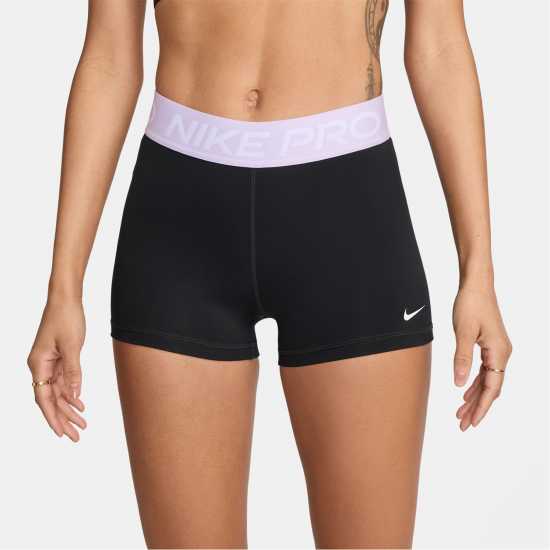 Nike Дамски Шорти Pro Three Inch Shorts Womens Black/Lilac Дамски клинове за фитнес