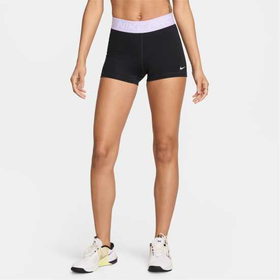 Nike Дамски Шорти Pro Three Inch Shorts Womens Black/Lilac Дамски клинове за фитнес