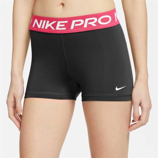 Nike Дамски Шорти Pro Three Inch Shorts Womens Черно / Розово Дамски клинове за фитнес