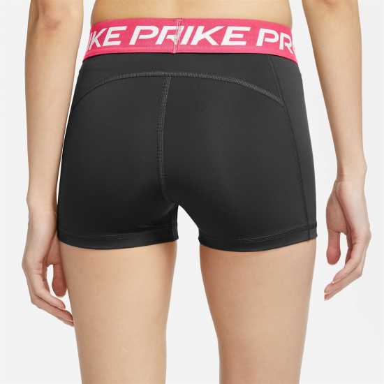 Nike Дамски Шорти Pro Three Inch Shorts Womens Черно / Розово Дамски клинове за фитнес