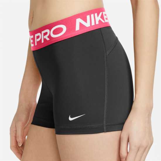 Nike Дамски Шорти Pro Three Inch Shorts Womens Черно / Розово Дамски клинове за фитнес