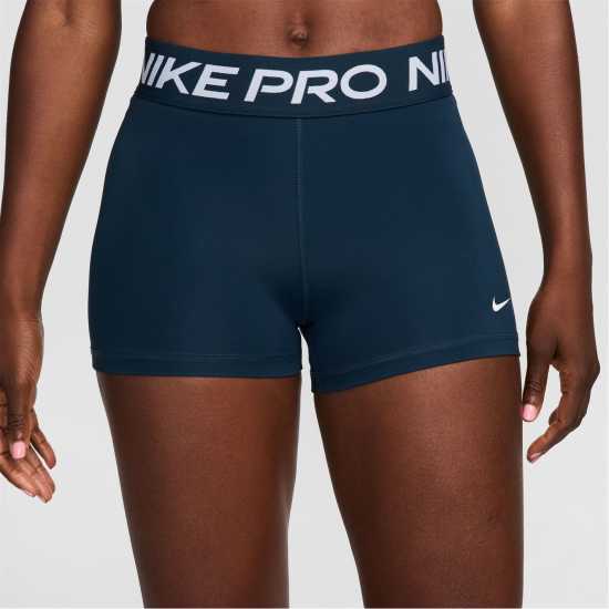 Nike Дамски Шорти Pro Three Inch Shorts Womens Армейска нави Дамски клинове за фитнес