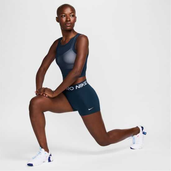 Nike Дамски Шорти Pro Three Inch Shorts Womens Армейска нави Дамски клинове за фитнес