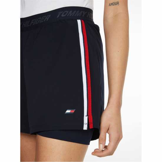 Tommy Sport Regular Sorona Rwb 2-In-1 Short  Дамски клинове за фитнес