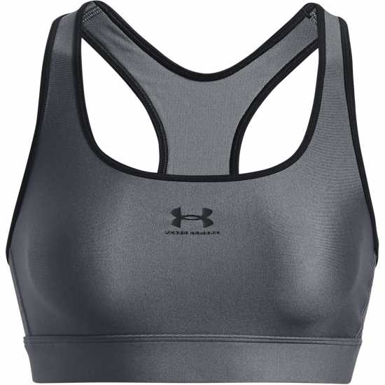 Under Armour Heatgear Armour Mid Padless Sports Bra Womens Черно/Сиво Синьо Спортни сутиени