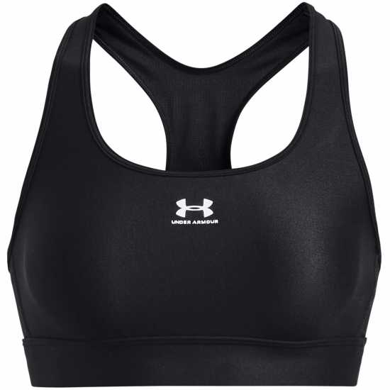 Under Armour Heatgear Armour Mid Padless Sports Bra Womens Черно/Бяло Спортни сутиени